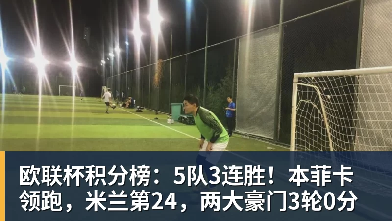 篮球下注欧联杯积分榜:5队3连胜!本菲卡领跑,米兰第24,两大豪门3轮0分